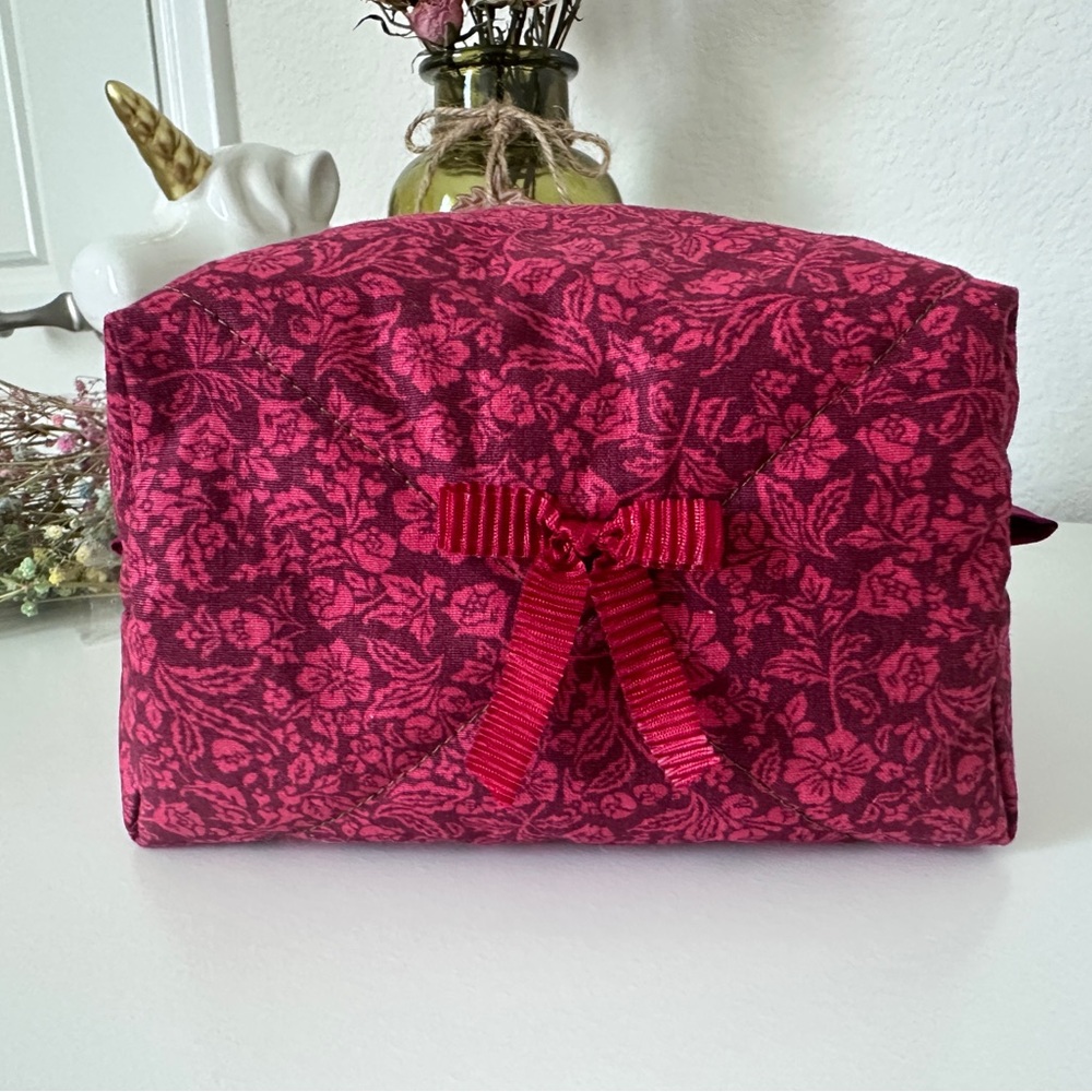 The Quilted floral cotton Makeup Bag